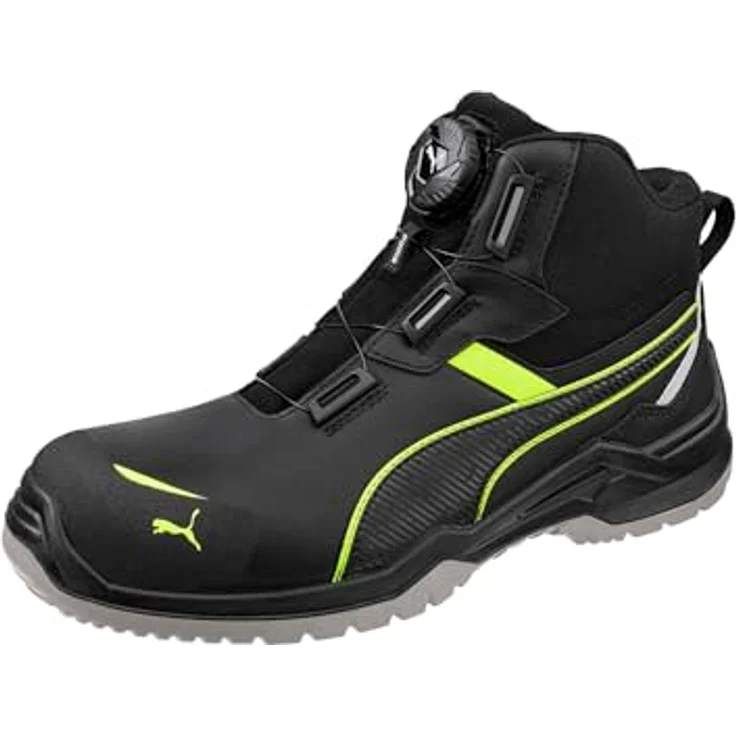 ISM Sicherheitsstiefel Krypton green mid disc S3S, ESD, FO, SR, Vollrindleder, Gr. 42, schwarz/grün – Bild 1