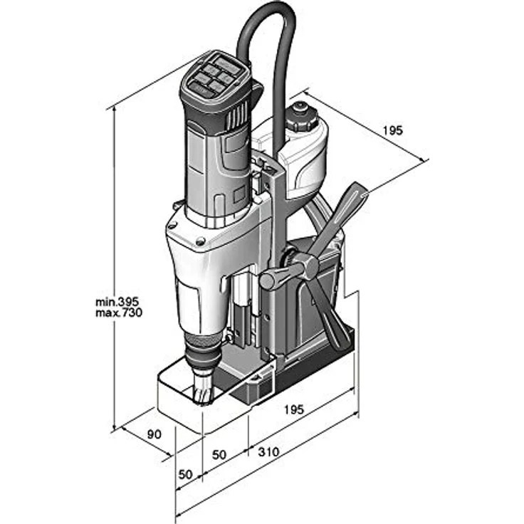 Fein Magnetbohrmaschine, Kernbohrmaschine KBM 50 U (2-Gang, 1 200W, Aufnahme: MK 3) – Bild 4