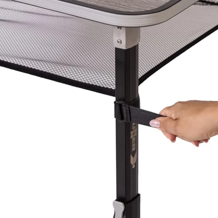 BRUNNER Campingtisch Klapptisch ELU NG 120, höhenverstellbar, wetterfestes Greywood-Design, Alu, 120 x 80 cm, 5,6 kg – Bild 4