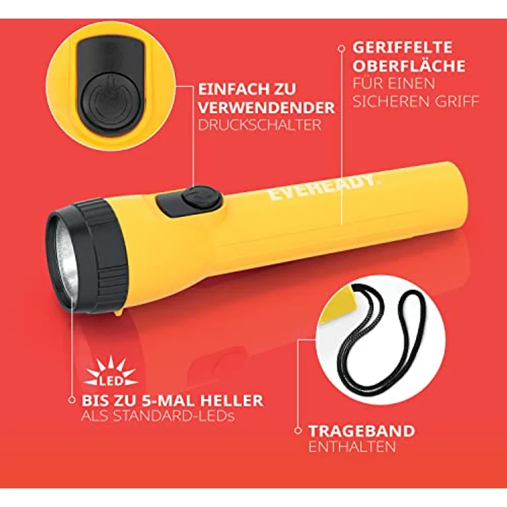 Eveready LED Taschenlampe, Extrem Hell für Camping, Outdoor und Geschenk, Batterie Enthalten, 2 Stück – Bild 2