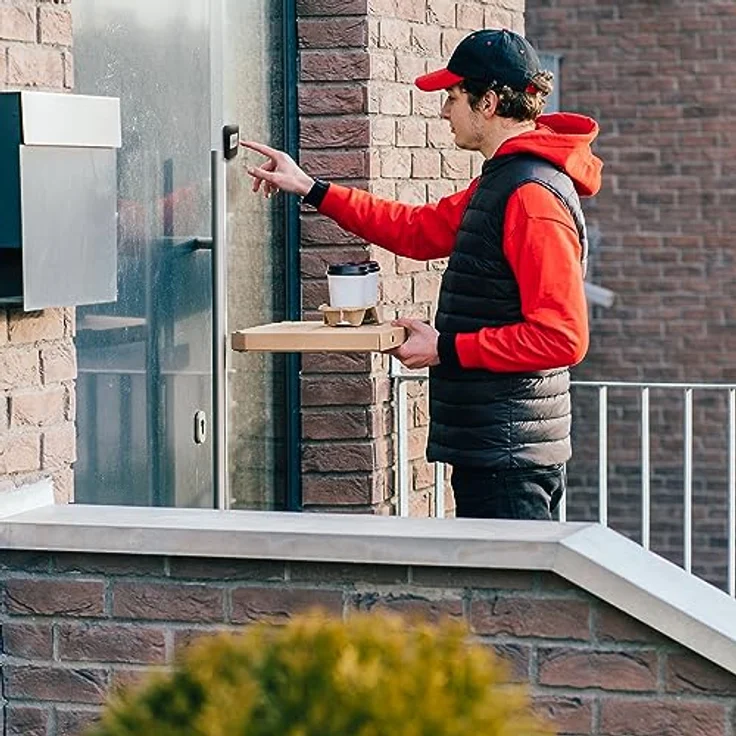 Retoo Funkklingel, Wasserdichte kabellose Türklingel mit 52 Melodien, Tragbares Set mit Empfänger und 1 Sender, Schwarz – Bild 2