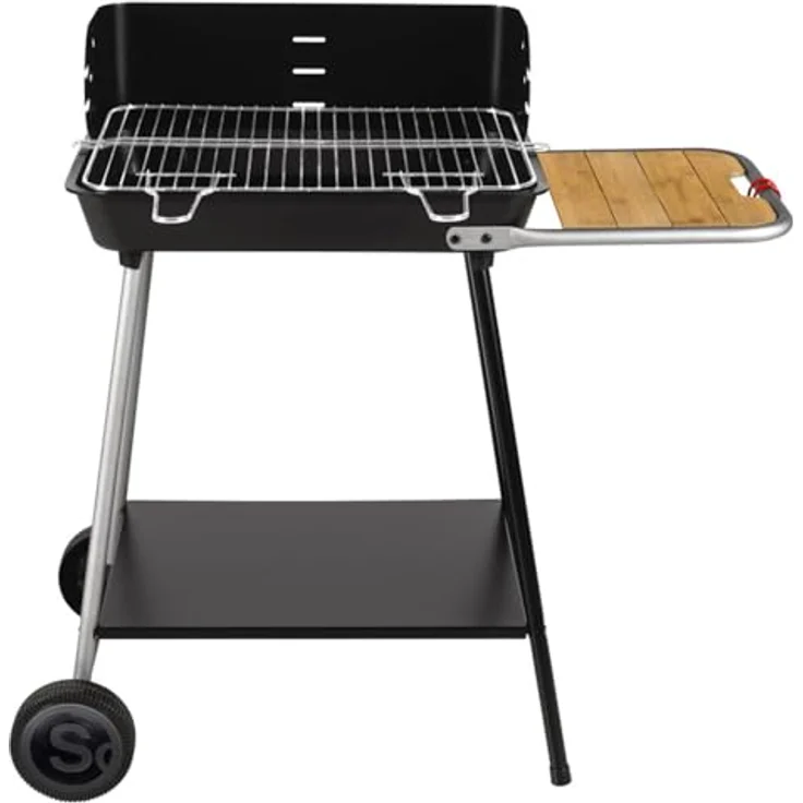 Happy Garden Somagic Holzkohlegrill EXEL Duo Grill, Schwarz, Gusseisenbehälter, verchromter Stahlrost, 51,4 x 37 cm Grillfläche – Bild 5