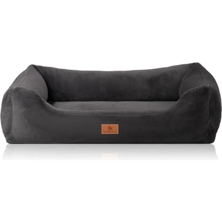 Knuffelwuff orthopädisches Hundebett Schnuffelupagus, 85 x 63 cm, Schwarz, mit abnehmbarem, waschbarem Bezug, für große, mittelgroße und kleine Hunde, rutschfest – Bild 2