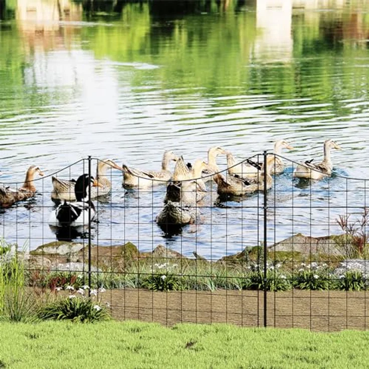 WOLTU 5 x Gitterzaun Oberbogen, dekorativer Gartenzaun für Hunde, Schwarz, 70×78 cm – Bild 8