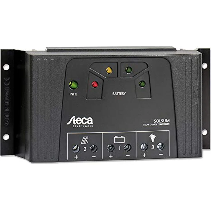 Steca Solsum 2525 12V 24V 25A Solarladeregler mit USB-Ladebuchse, automatischer Spannungsanpassung und Überladeschutz