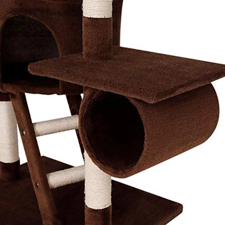lionto Kratzbaum XXL Kletterbaum Katzenkratzbaum Katzenbaum höhenverstellbar 230-250 cm, braun – Bild 5