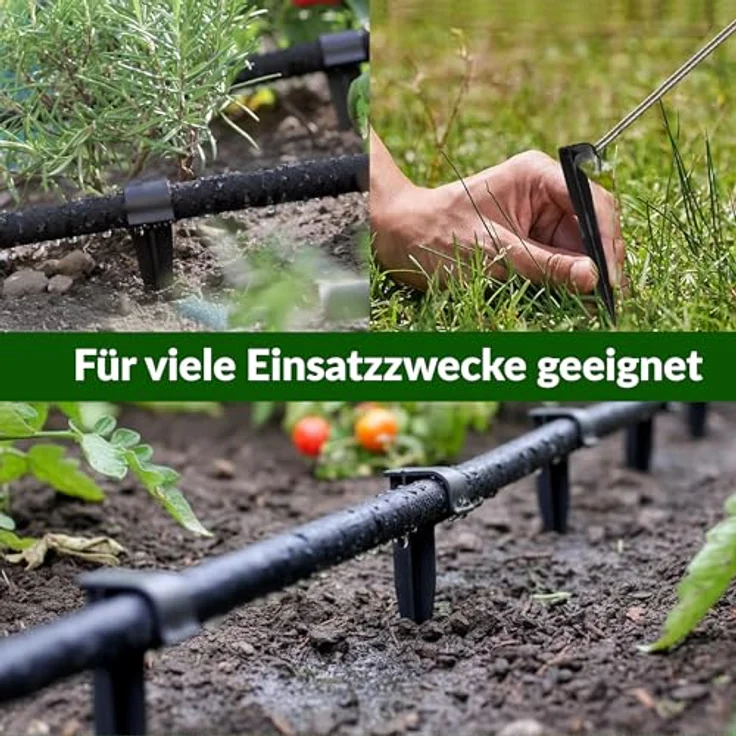 GARDENIX AquaPEG Beckenkraft 50 Stück, Polypropylen (PP) Gartenschlauch Anker, UV-beständig, stabil und bruchfest, für Tropfschlauch und Perlschlauch – Bild 4