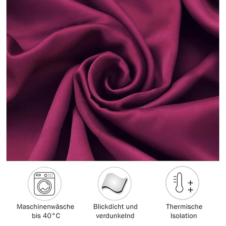 tinycurtains, Türvorhang mit Teleskopstange, einfache Montage in nur 1 Minute ohne Bohren (Türvorhang Bordeaux rot + Stange Silber, Vorhang 195 x 150 cm (HxB); Stange 70-120 cm) – Bild 3