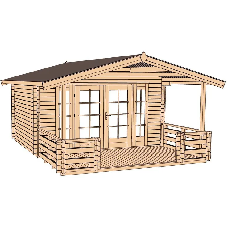 Weka Gartenhaus Weekendhaus 137 B Gr.1, 45 mm, natur, BxT: 460x514 cm - Premium-Qualität, 19 mm Massivholz, 45 mm dicke Wandbohlen, große Fenster