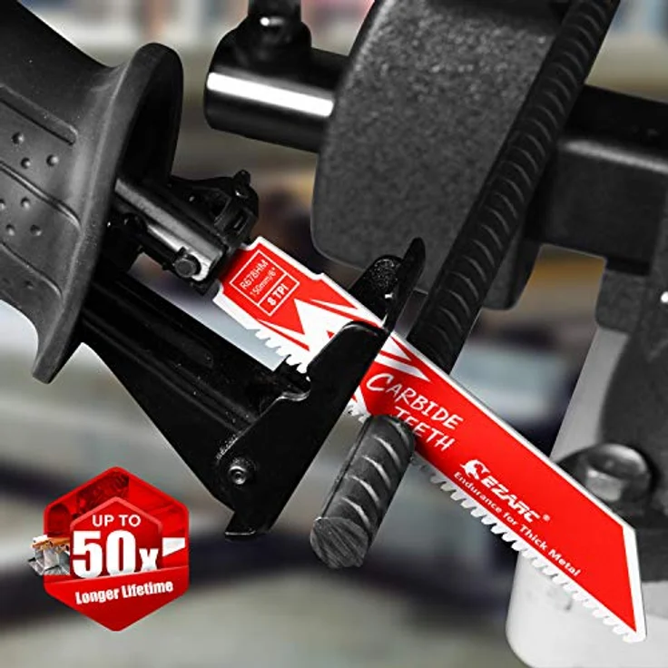 EZARC R678HM Säbelsägeblätter, Hartmetall Karbid 150mm, 8 TPI, 3er Set für schnelles und präzises Schneiden von dickem Metall und Gusseisen – Bild 4