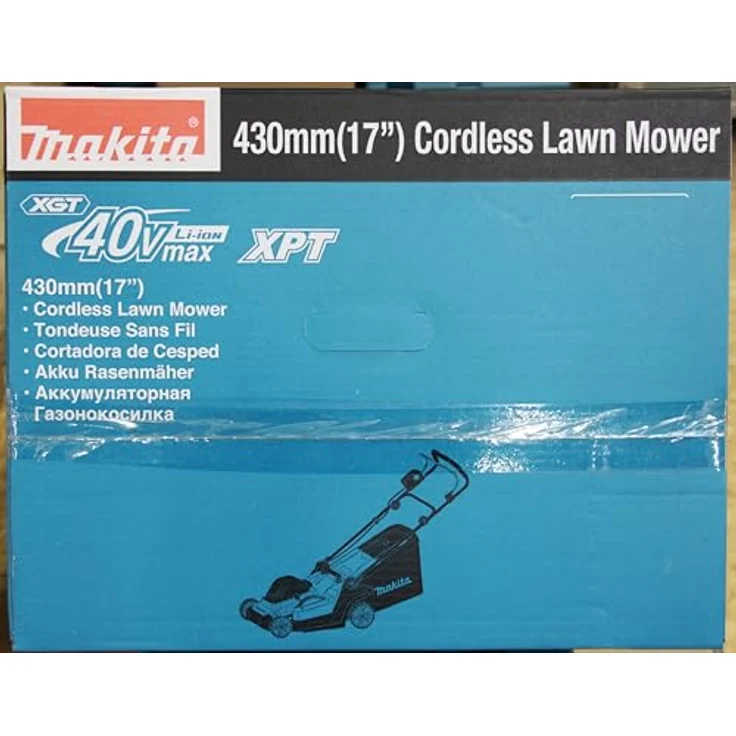Makita Akku-Rasenmäher 'LM004GZ', max 40V, 43 cm Schnittbreite, 50 l, ideal für Rasenflächen bis 830 m², inkl. Mulchstopfen, zentral verstellbare Räder. – Bild 20