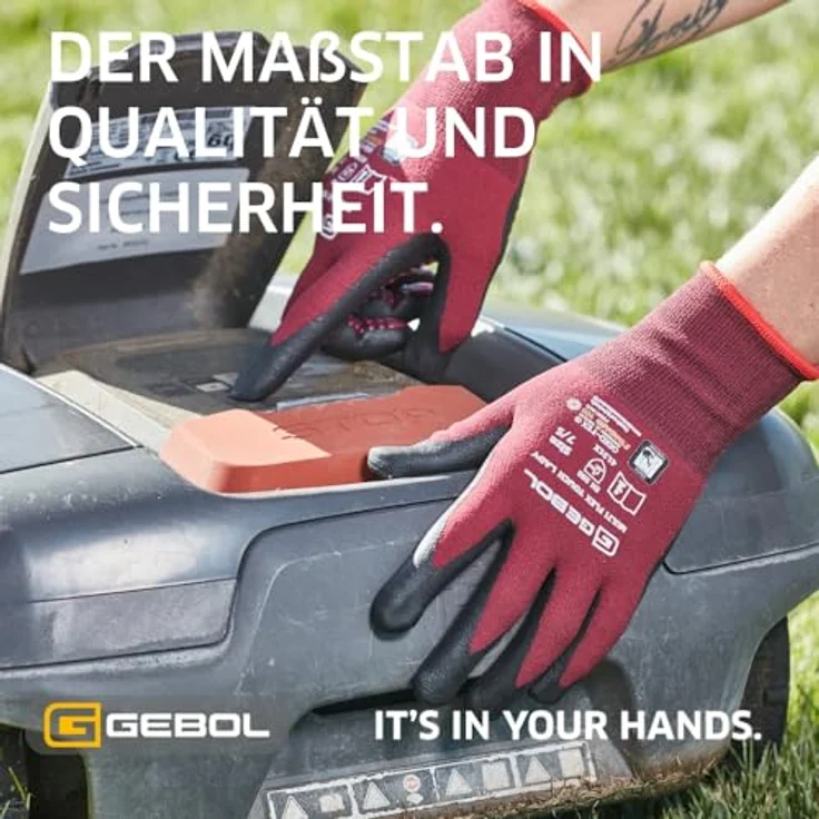 Gebol Arbeitshandschuhe Gebol Handschuh Multi Flex Touch Lady, Nahtloser Montagehandschuh mit Touch-Funktionalität, Größe 7/S, rot/schwarz – Bild 7