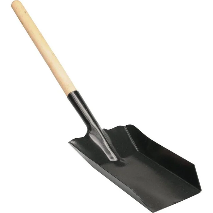 TRIZERATOP Schaufel Kohleschaufel, Kehrblech 190 x 110 mm x 49 cm, Stahlblech mit Holzstiel