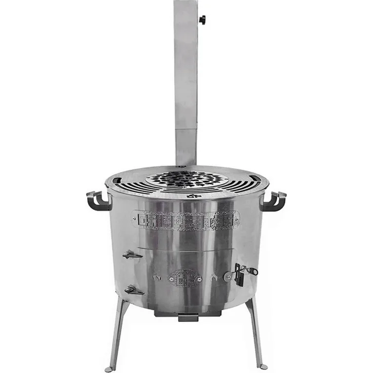 Grillpeter Utschak Set Edelstahl 1,5 mm für Kazan 10-16L mit Grillplatte und Grillrost, autark und transportabel