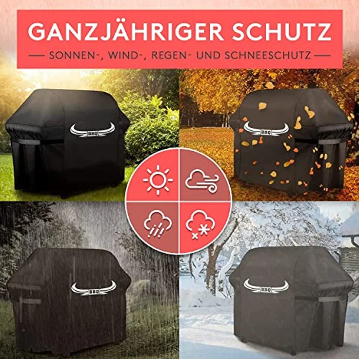BBQ – Grillabdeckung [122 cm x 61 cm x 147 cm] – Innovative Grillabdeckung – Wetterfeste und wasserdichte Grillabdeckung [100%] – Bild 5