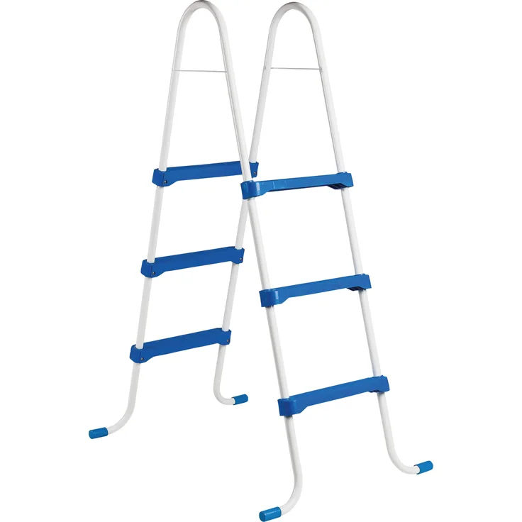 BWT myPOOL Stahlrohrleiter 0,90 m, 2x3 Stufen, weiß lackiert, normkonform für Poolmodelle Simple und Splash