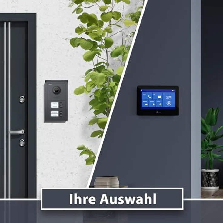 Goliath Intercom Video-Türsprechanlage Basic-Line, 4-Familienhaus, 7-Zoll HD Monitor, 2-Draht BUS, Weiß/Schwarz, mit Kamera und App-Steuerung – Bild 5