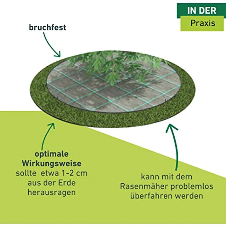 Windhager Rasen- und Gestaltungskante aus Kunstsoff, Beetumrandung, Beeteinfassung, Mähkante, elastisch, 8 m x 12,5 cm, 06099 – Bild 5