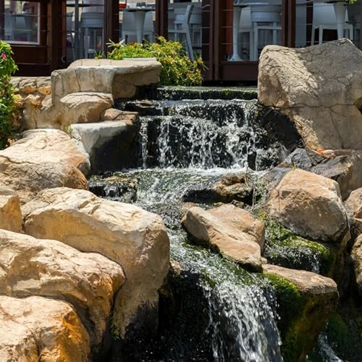 Esotec Solar Bachlaufset Waterfall 50 2500 Pro, Komplettset mit 2500 l/h Bachlaufpumpe, 50W Solarmodul, für DIY Wasserspiele und Wasserfälle im Garten – Bild 5