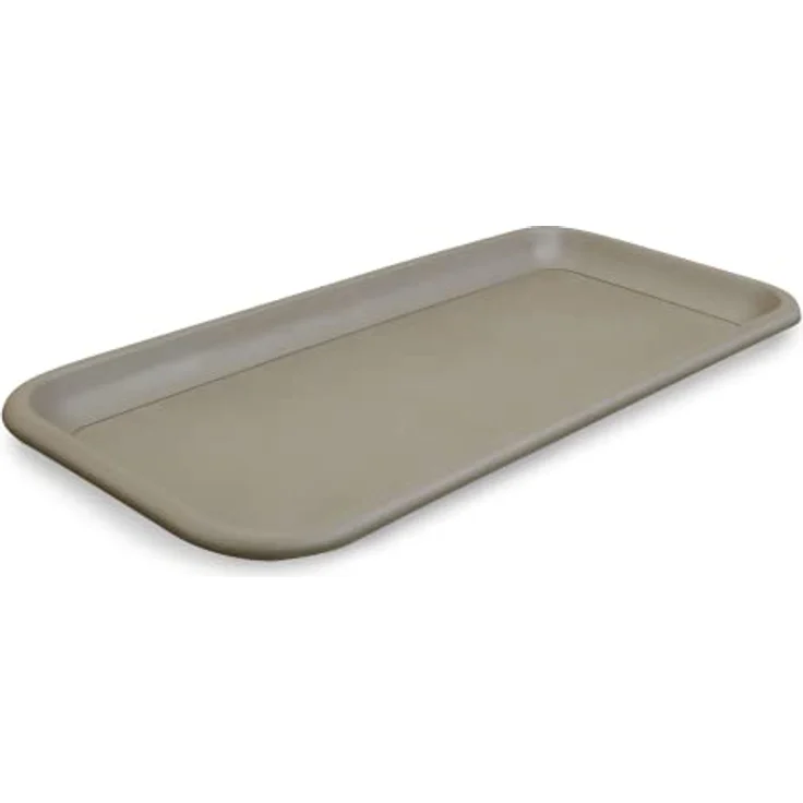 MePla Blumentopf-Untersetzer für Pflanzentrog - länglicher Kunststoff-Unterteller - wetterfestes Pflanzgefäß - UV-beständig - 57x28 cm - Taupe – Bild 1