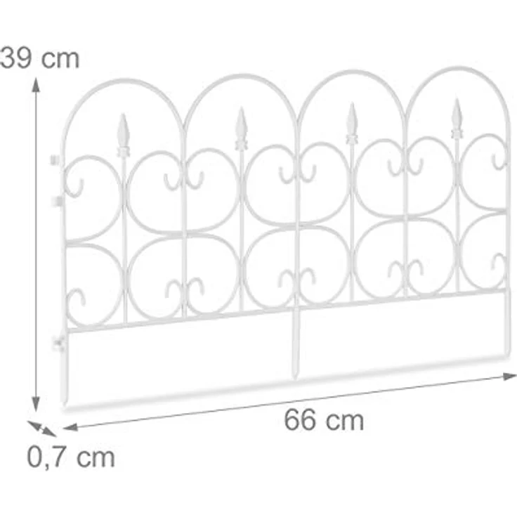 relaxdays Beetbegrenzung 12 x Beetzaun Kunststoff weiß, 30 cm Höhe, wetterfest, 12-teiliges Set zur individuellen Gestaltung - Preisvergleich – Bild 4