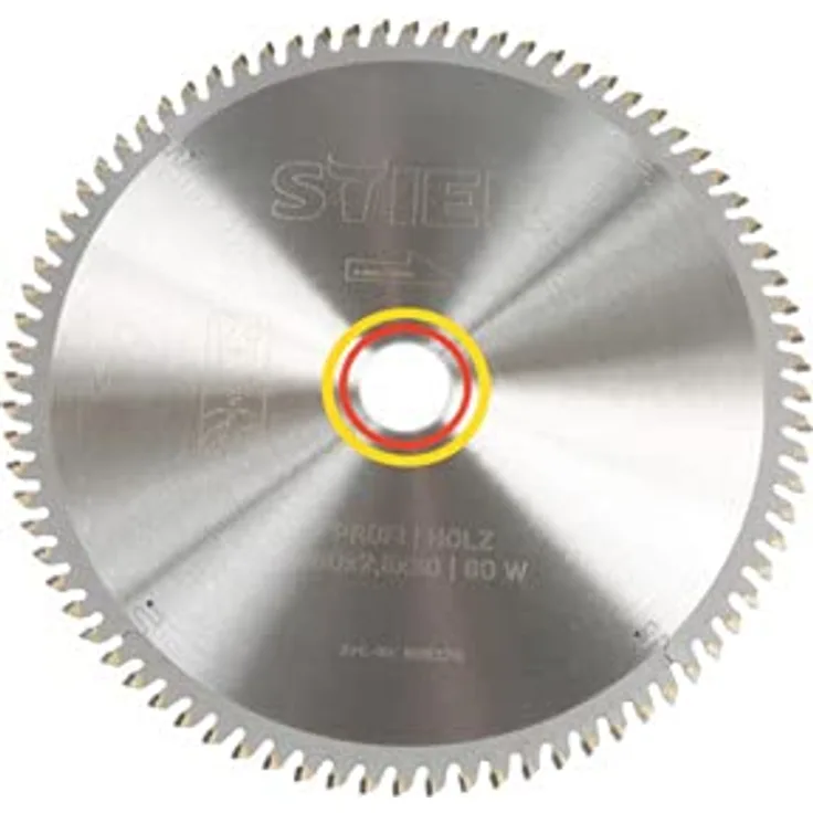 STIER Profi Kreissägeblatt, für Kapp- und Gehrungssägen, Holz, 260x2,5x30, 80 Wechselzähne, gehärtet, -5° neg. Spanwinkel
