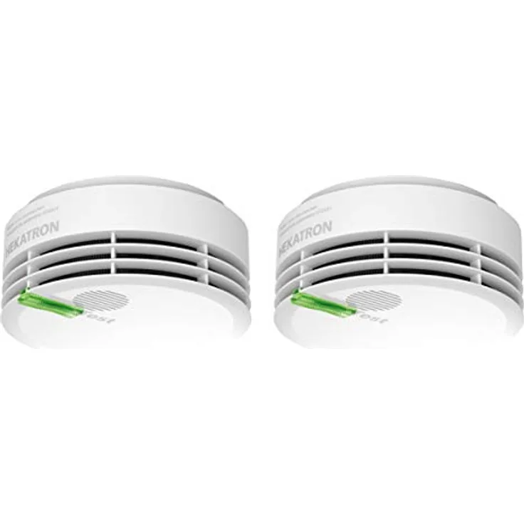 Hekatron Rauchmelder Genius Plus Edition 2021 – mit 10 Jahre Batterie – inkl. 2 x Klebepad – App-unterstützt – Rauchwarnmelder weiß – mehrsprachig – 2 Stück