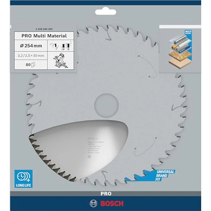 Bosch Professional Kreissägeblatt (für Multi Material, AußenØ: 254mm, Bohrung: 30mm, Zubehör für Kapp-, Tischkreissägen) – Bild 2