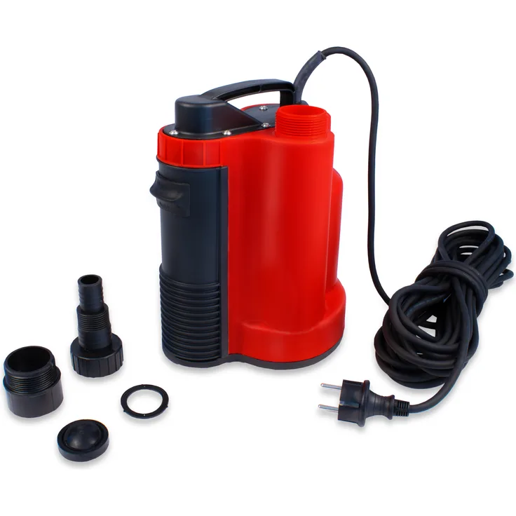 Grafner Flachsaugerpumpe mit integriertem Schwimmschalter Automatik 750 Watt 10500L/h, Tauchpumpe mit Rückschlag und Flachsaugfunktion, schlagfestes Kunststoffgehäuse