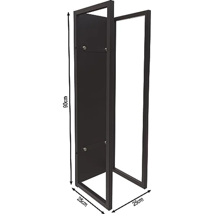 QUICK STAR Kaminholzregal, Metall Wandregal für Holzlager, 25x25x90 cm, schwarz pulverbeschichtet, stabil bis 135kg – Bild 2