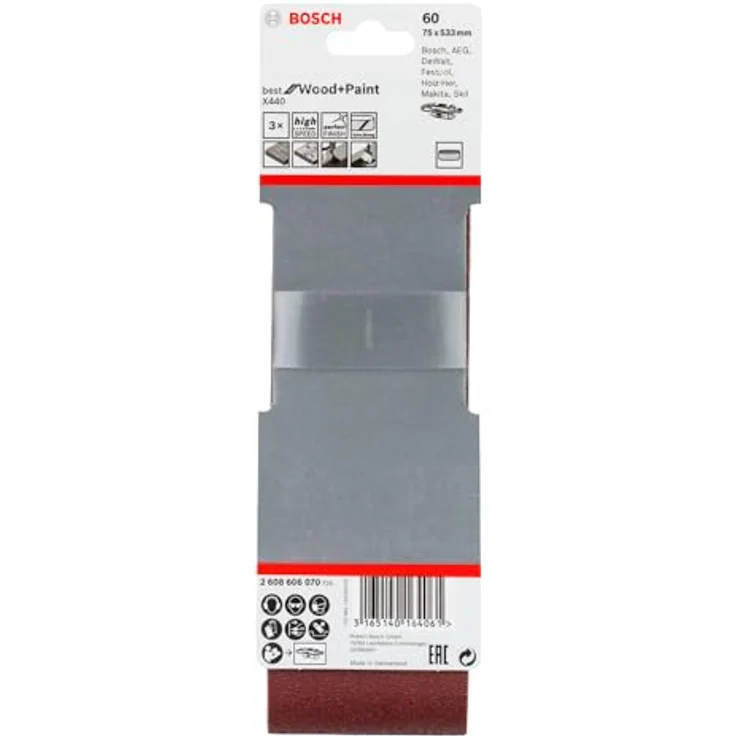 Bosch Pro Schleifband für Bandschleifer Holz und Farbe Best for Wood and Paint (3 Stück, Körnung 60, X440) – Bild 2