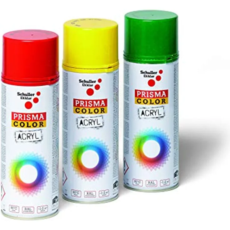 Schuller Eh'klar Prisma Color 91039 Lackspray Signalgelb RAL 1003, 400 ml - Schnelltrocknender Acryllack mit hoher Deck- und Glanzkraft
