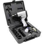 Wiltec Druckluft Schlagschrauber Set 17tlg 320Nm Luftdruck Schrauber ergonomischer Handgriff und vielseitiges Zubehör