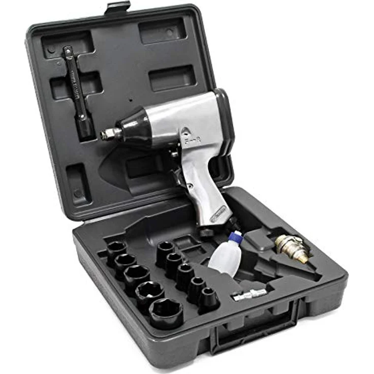 Wiltec Druckluft Schlagschrauber Set 17tlg 320Nm Luftdruck Schrauber ergonomischer Handgriff und vielseitiges Zubehör – Bild 1