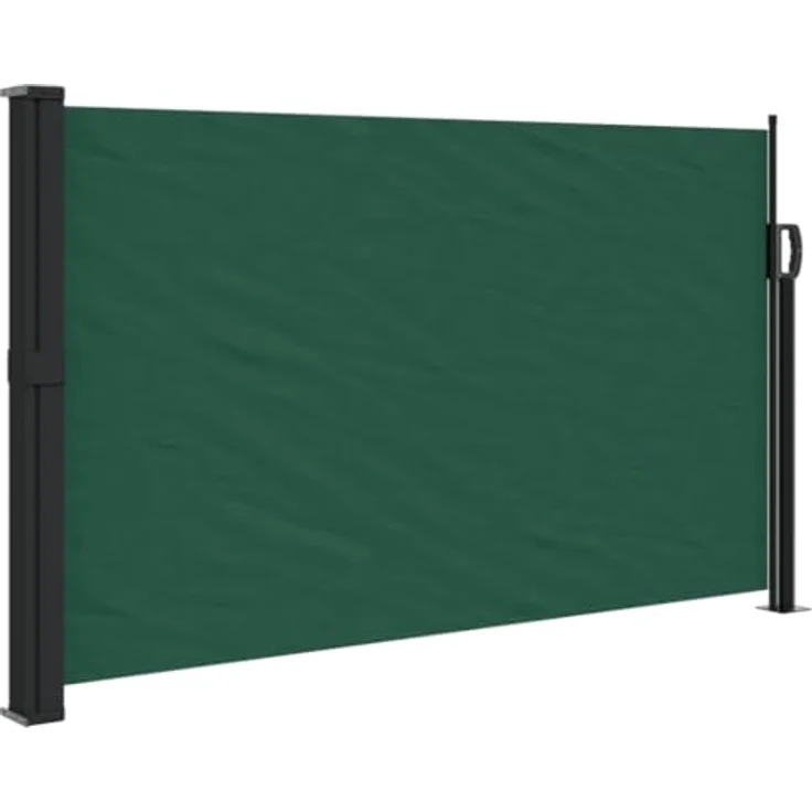 vidaXL Seitenmarkise, Sichtschutz Ausziehbar, Windschutz Sonnenschutz für Garten Balkon Terrasse, Seitenrollo Seitenwandmarkise, Dunkelgrün 120x600cm – Bild 1