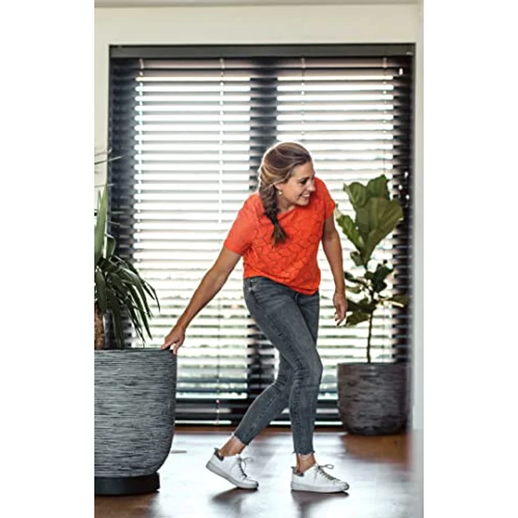 Capi kblr932 Nature Übertopf Ball Rib, schwarz, 88,9 x 86,4 cm – Bild 2