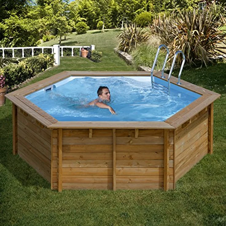 Pool Komplettset aus Echtholz Vanille 2 Ø 400 x 119 cm – Bild 2