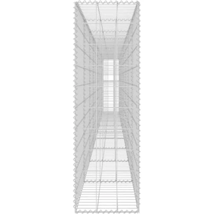 vidaXL Gabionenwand mit Abdeckung Verzinkter Stahl 600×30×100 cm – Bild 6