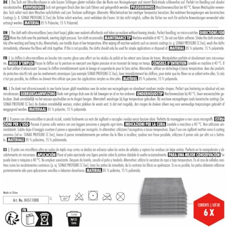 SONAX 04511000 Coating Towel 6 Stück – Bild 4