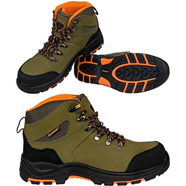 Ardon Safety Grinder S3 Arbeitsschutzstiefel, wasserabweisendes Rindsnubukleder, Orange – Bild 2