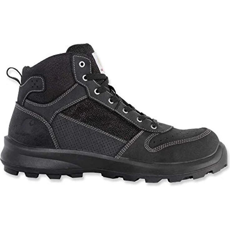 Carhartt Michigan F700909 Sicherheitsschuh, S1P mit Glasfaser-Zehenkappe, rutschfester Vibram-Gummilaufsohle, hydrorasiertem Wildleder, Schwarz – Bild 3