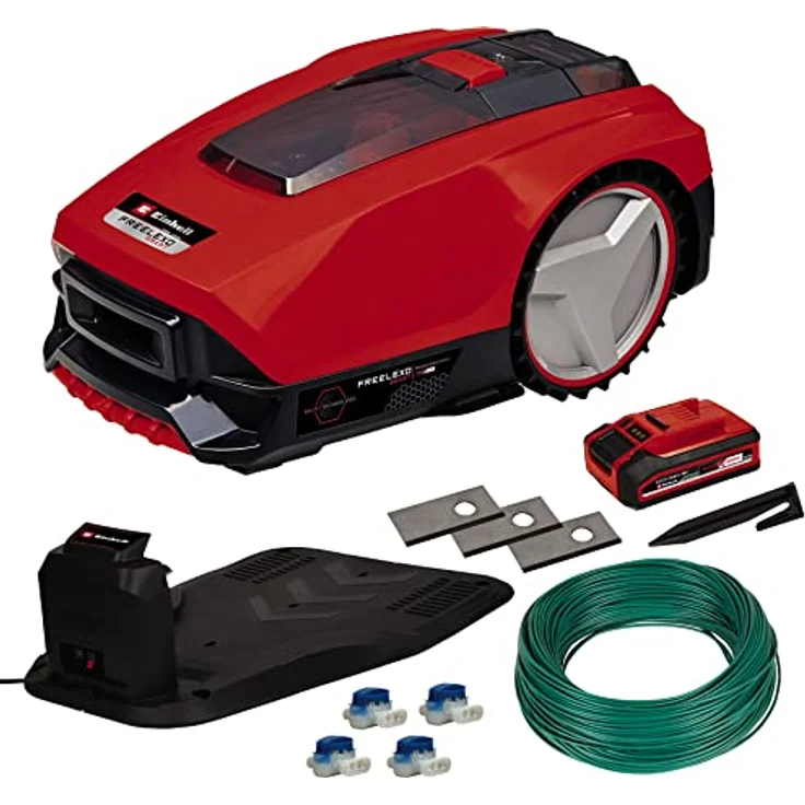 Einhell Mähroboter FREELEXO SMART 750, automatische Mähzeiten nach Rasengröße und Wetterlage, Power X-Change-Familie, blau – Bild 1
