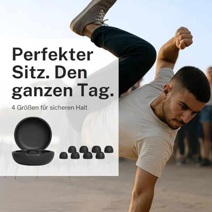 CUXCES Noise Cancelling Ohrstöpsel, Gehörschutz reduziert Lärm um 21 dB, 4 Größen, Schwarz – Bild 3