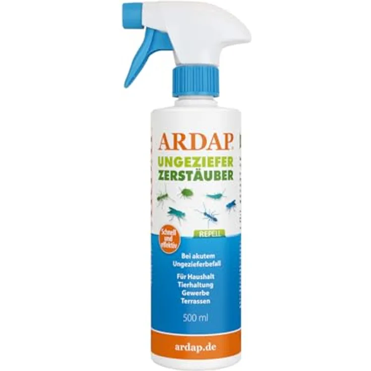 ARDAP Repell Ungeziefer Zerstäuber 500ml - Anti Insektenspray - Schädlingsbekämpfung - Wirkt schnell & effektiv