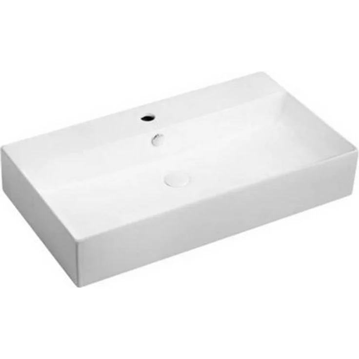 Primaster Einbauwaschbecken Orina, Keramik, 81 x 46,5 cm, weiß, Slim-Design mit Ablage und Überlauf