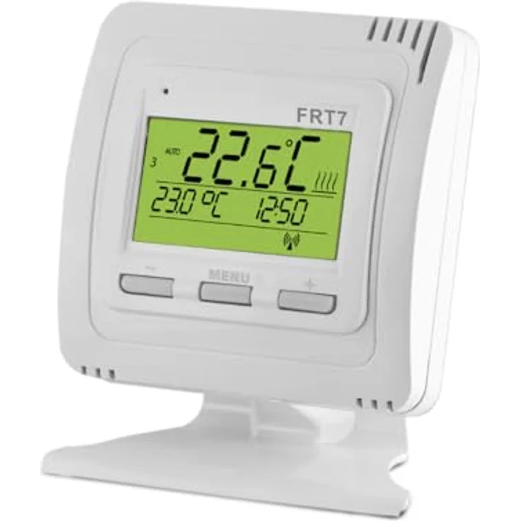 Elektrobock EOB FRT7B2, Programmierbarer Thermostat mit Hintergrundbeleuchtung, Weiß, 6 Temperaturänderungen pro Tag, Reichweite bis 200m – Bild 4