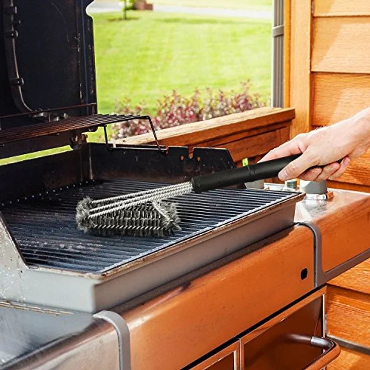 Dimono® Profi Grillbürste BBQ Bürste für 360° Reinigung aus Edelstahl - Outdoor, Grill und Barbecue schneller reinigen (Standart) – Bild 5