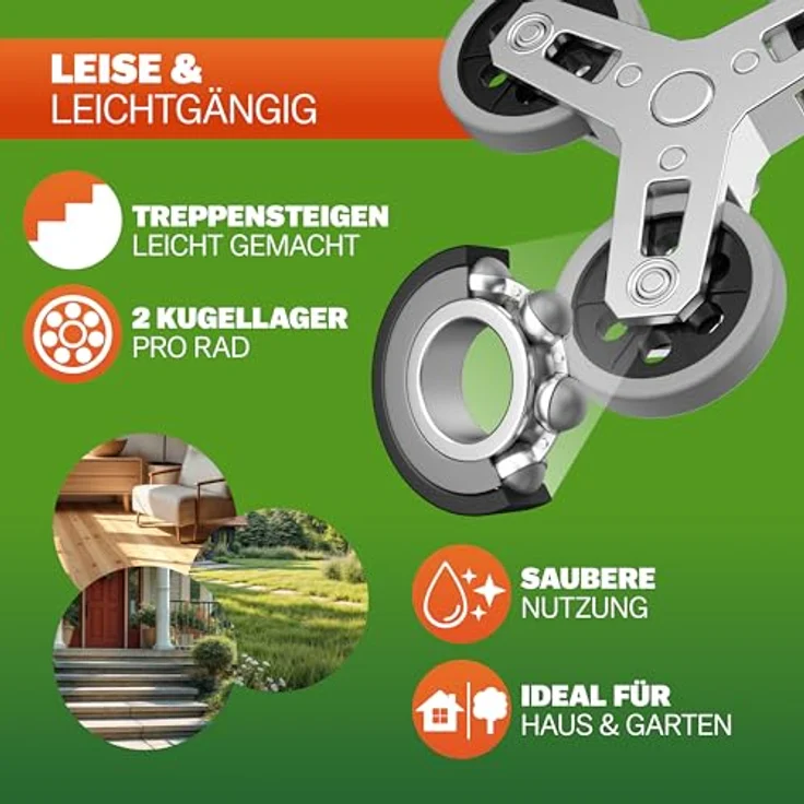 Gardebruk Aluminium Treppenkarre klappbar, 80 kg Tragkraft, inkl. Handschuhe und Expanderseile – Bild 7