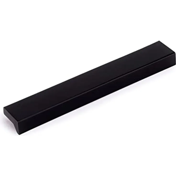 Emuca Möbelgriff Bremen, 128 mm Achsabstand, 160 mm Länge, Schwarz eloxiert, Aluminium, 5er Pack