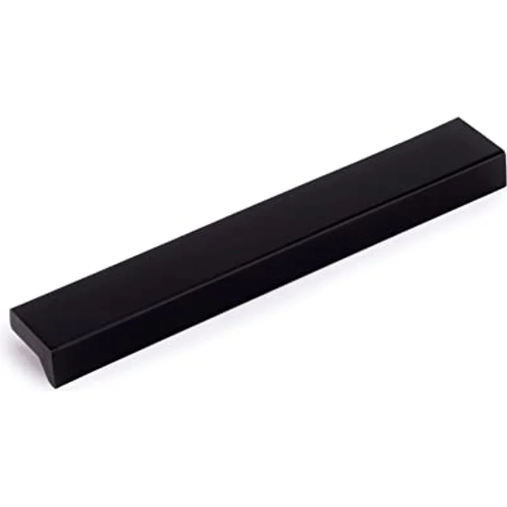 Emuca Möbelgriff Bremen, 128 mm Achsabstand, 160 mm Länge, Schwarz eloxiert, Aluminium, 5er Pack – Bild 1